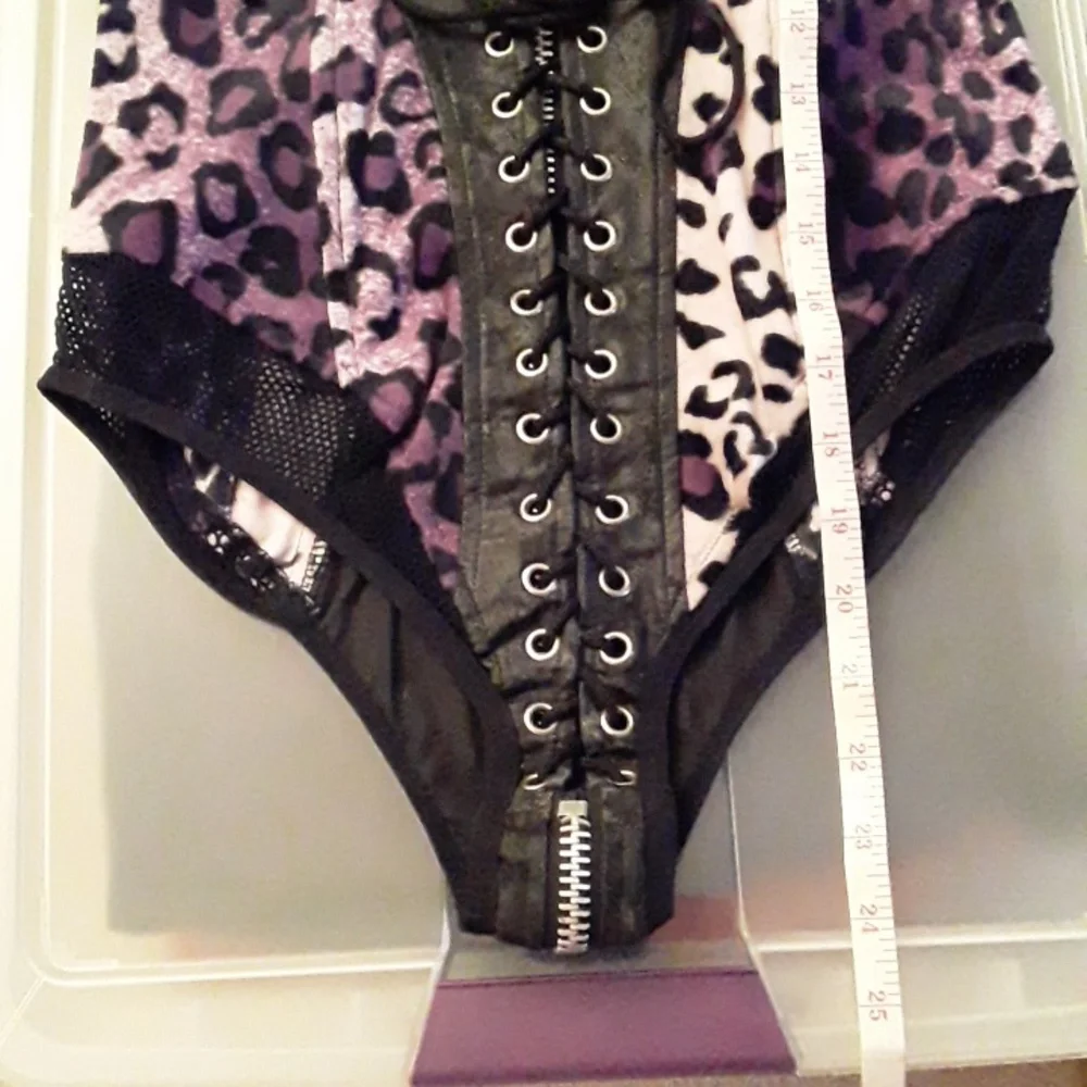 Lip Service Purple Leopard Bodysuit with Black Details - Picture 10 of 11